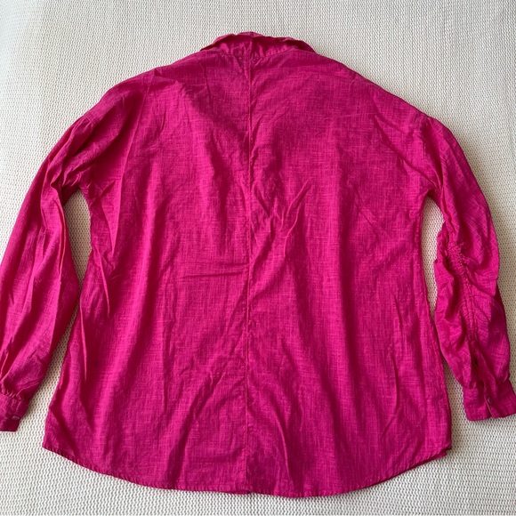 ASOS DESIGN Curve Long Sleeve Button Down Shirt, Rushed Sleeves, size 14 - Picture 3 of 10